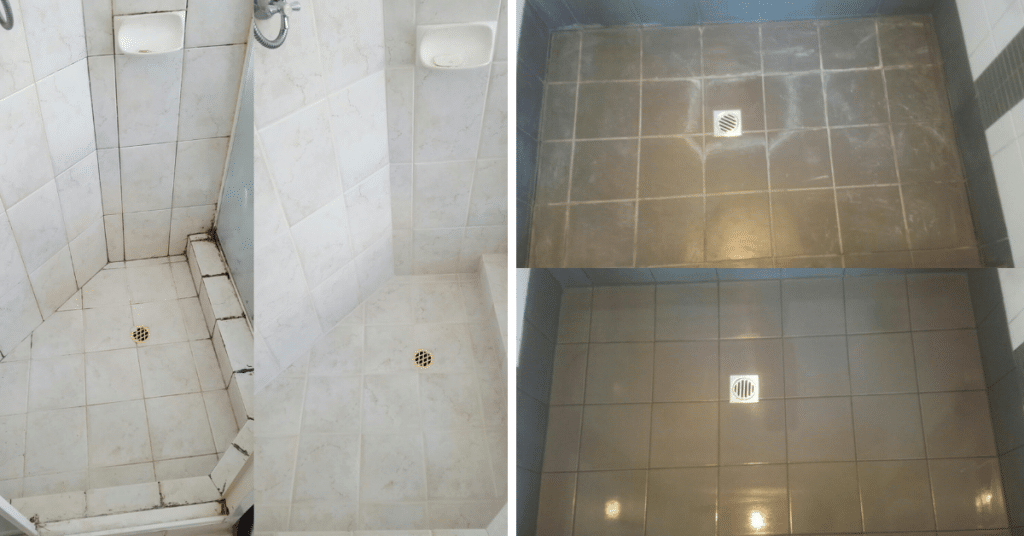before and after shower repair the grout guy