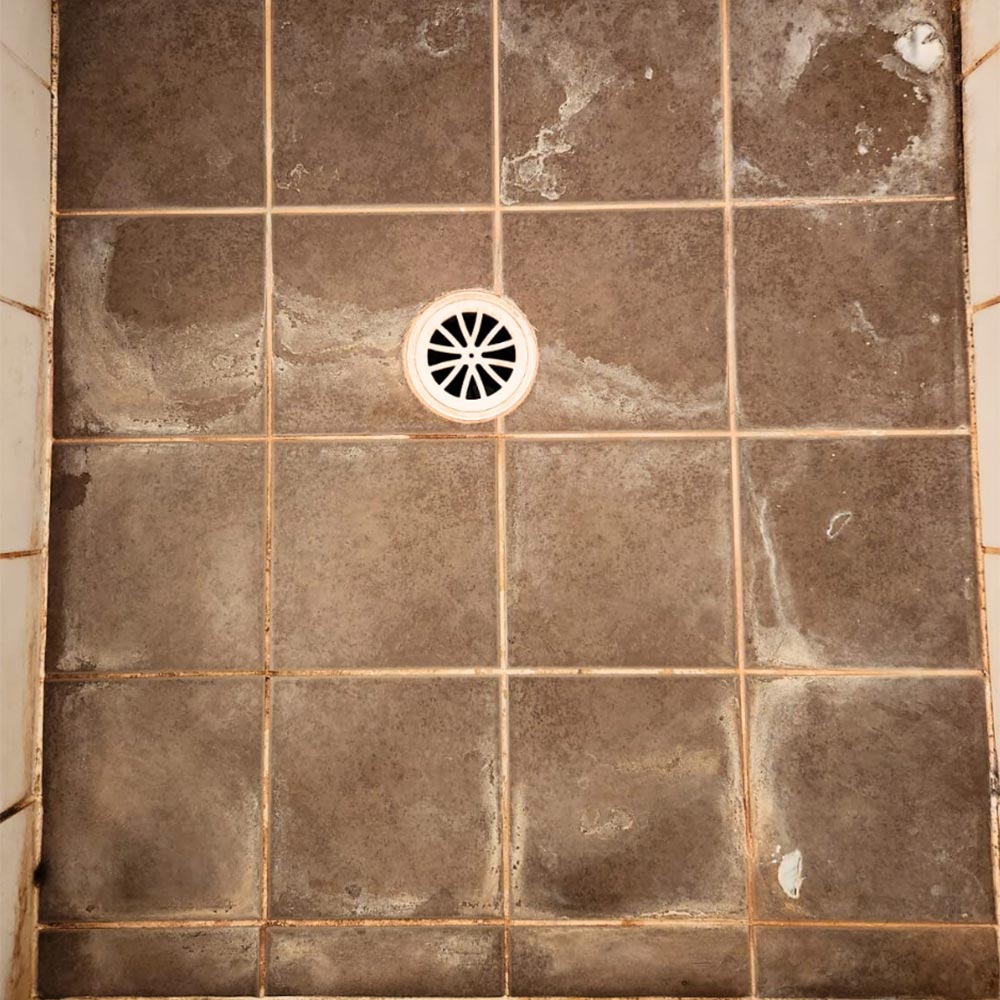 Brown Tiles Shower Before